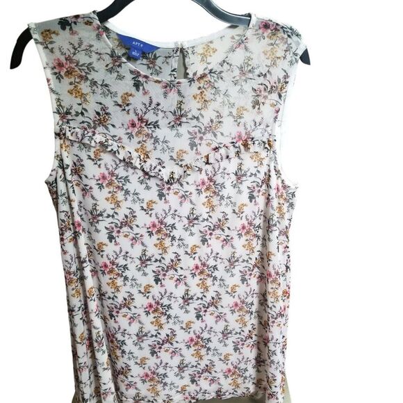 APT.9 Flowery Sleeveless Pullover Top - Size Large - Picture 10 of 11